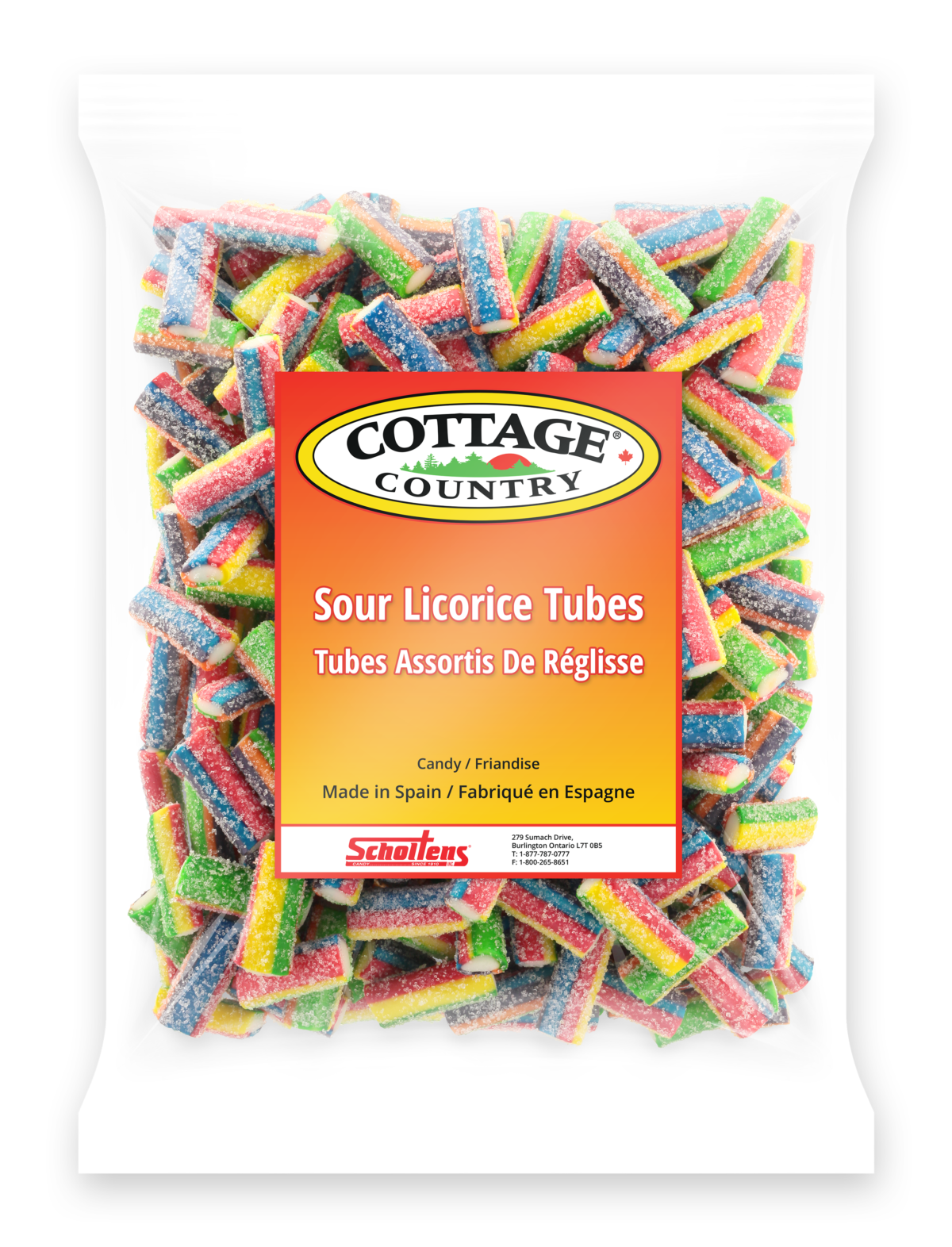 Sour Licorice Tubes 1 Kg Cottage Country Candies 5572