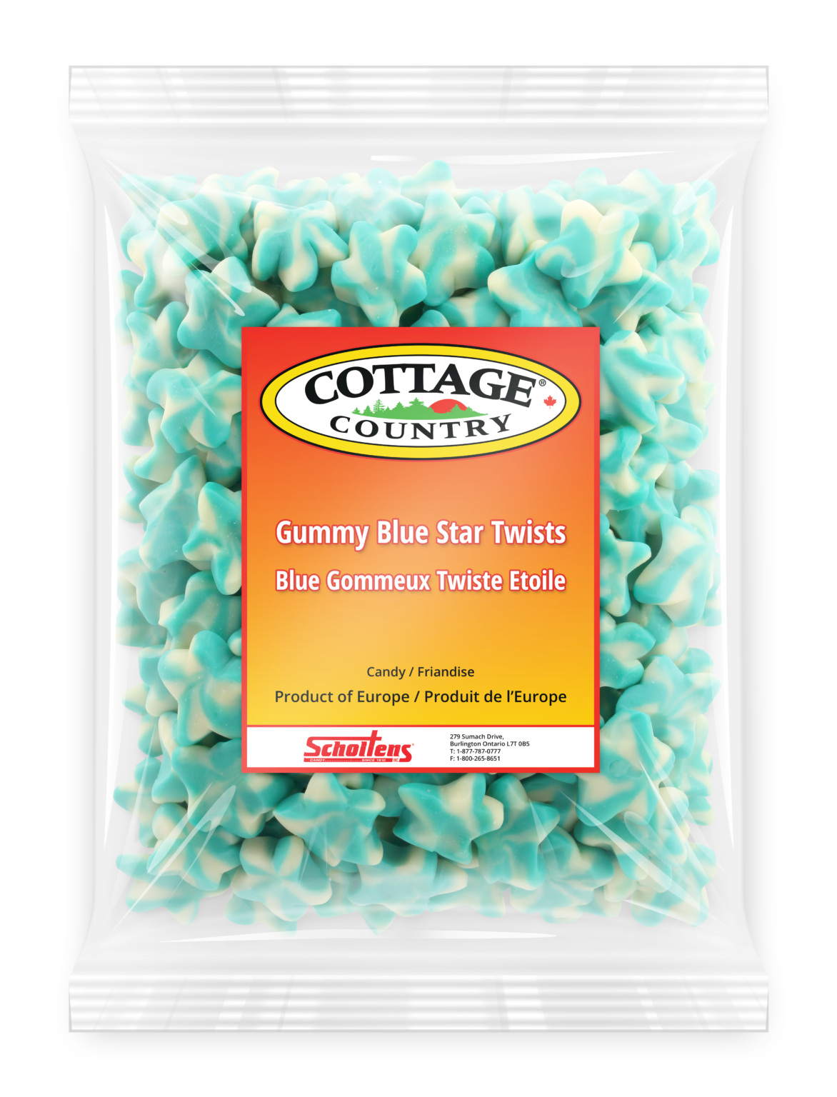 Gummy Blue Star Twist 1KG - Cottage Country Candies